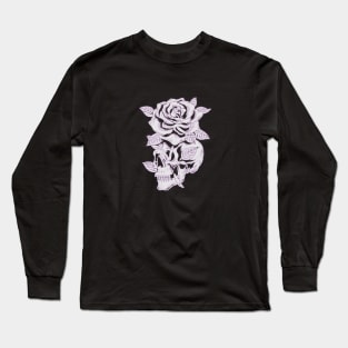 skull rose vintage Long Sleeve T-Shirt